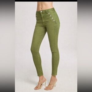 Ramy Brook Helena skinny jeans Green Skinny coated Jeans High-Waisted 32 NWT